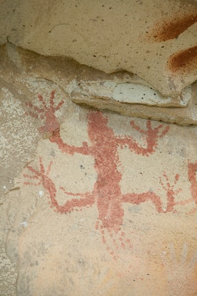 Argentinien, Patagonien, Cueva de las Manos, primitive Höhlenmalerei einer Eidechse von Unknown